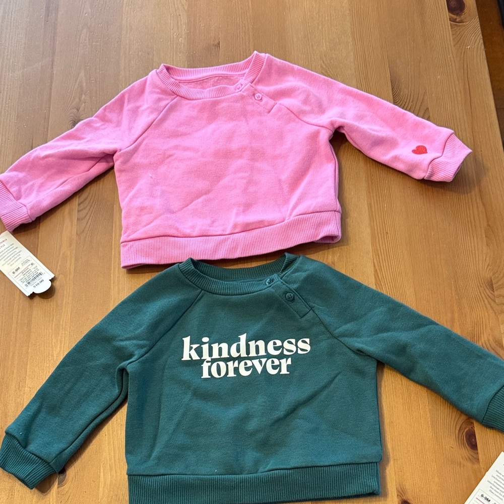 NWT! Sweatshirt Duo - Kindness Forever and Hey, Today is a Good Day ❤️ Size 6-9M